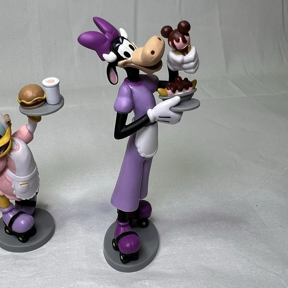 Disney Figures Daisy Duck Clarabelle Cow Waitress Pluto Dog Cake Topper Toy 3.5